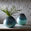 Uttermost Rian Rian Aqua Bronze Vases S/2