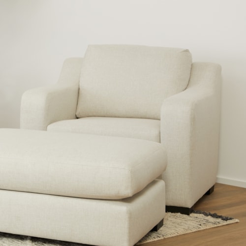 Transitional Chair with Sloped Track Arms