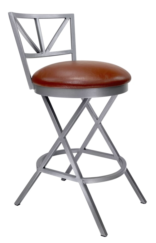 Gwen Flat Swivel With Back, No Arms Barstool With No Welt