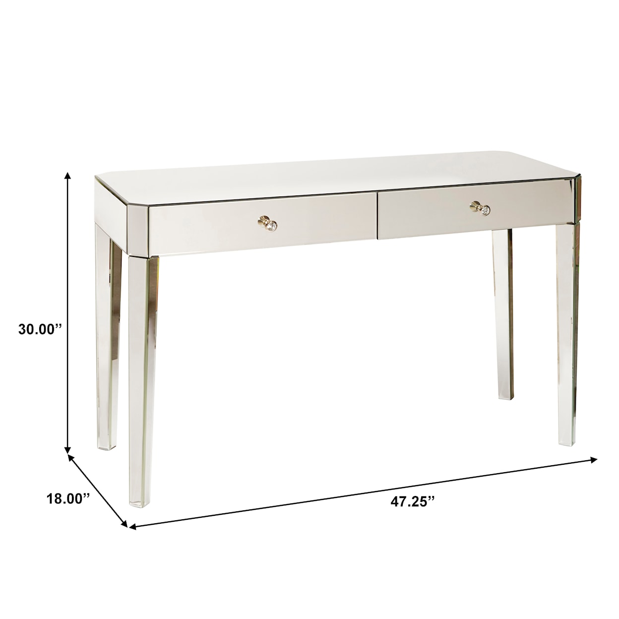 Accentrics Home Accents Mirrored Two Drawer Desk