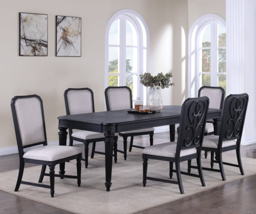 Kingsbury Transitional 7-Piece Dining Set