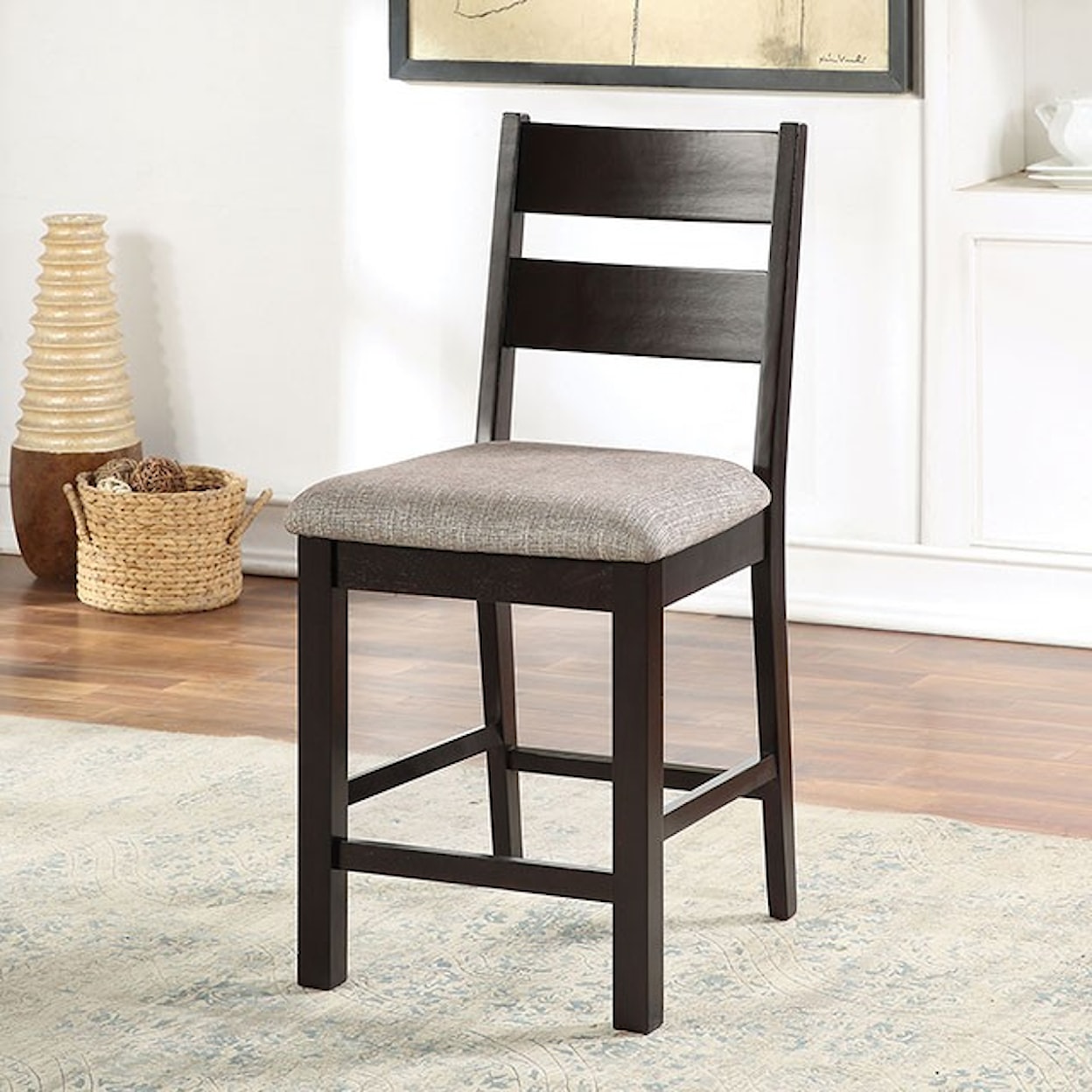 Furniture of America Valdor 2-Piece Counter Height Chair Set