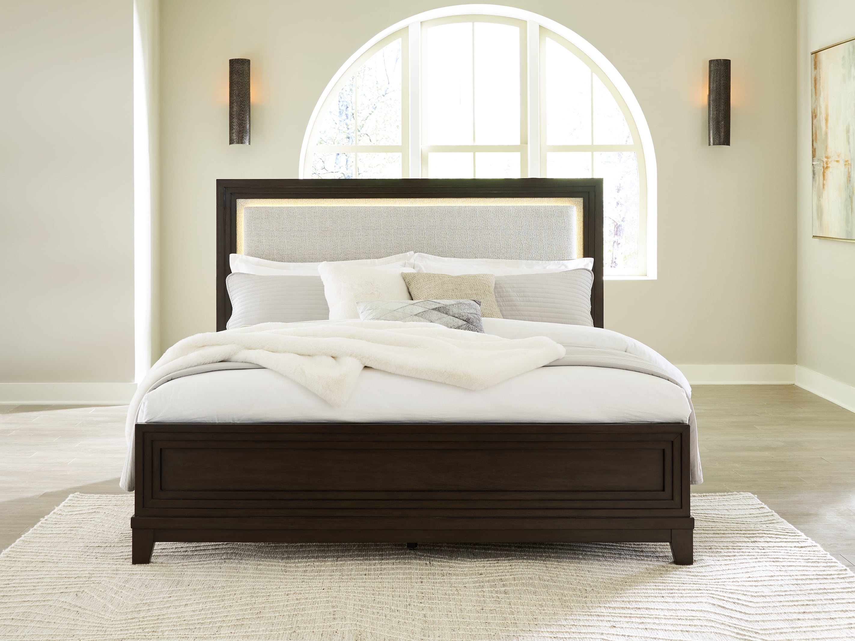 Queen Upholstered Panel Bed