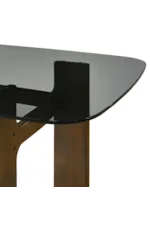Armen Living Ileena Mid-Century Modern 79" Tempered Glass-Top Dining Table
