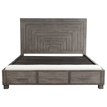 Contemporary California King Storage Bed