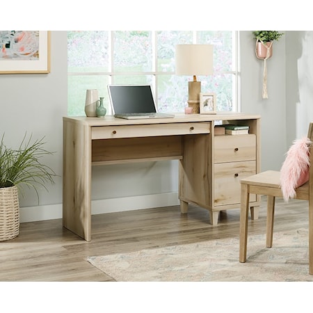 Cottage Single Pedestal Desk with Drop-Front Keyboard/Mousepad