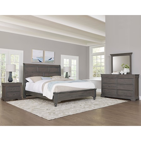 Transitional 5-Piece King Sleigh Bedroom Set