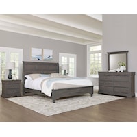 Transitional 5-Piece Queen Sleigh Bedroom Set