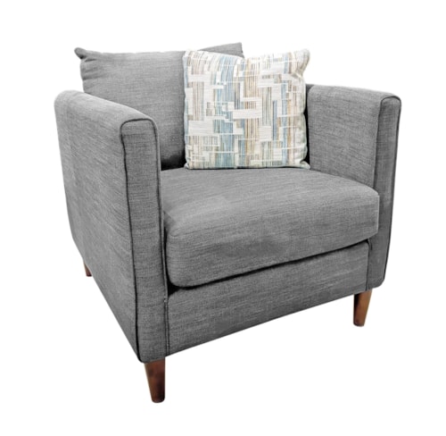 Contemporary Accent Chair with Exposed Wood Legs