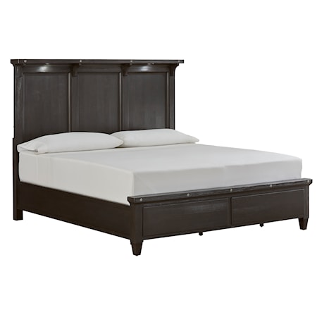 Queen Lighted Panel Bed