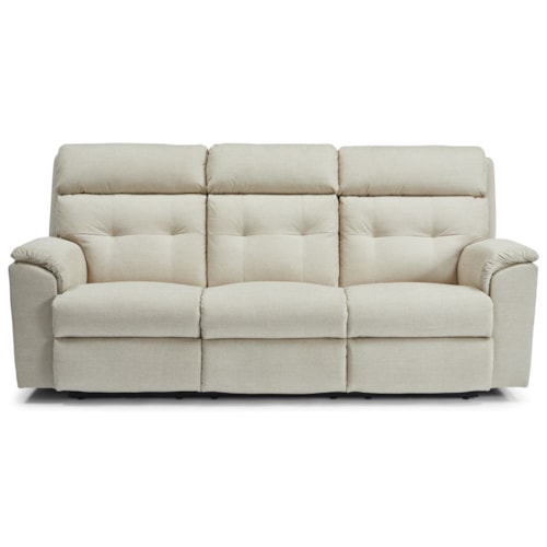 Casual Reclining Sofa with Tufted Back