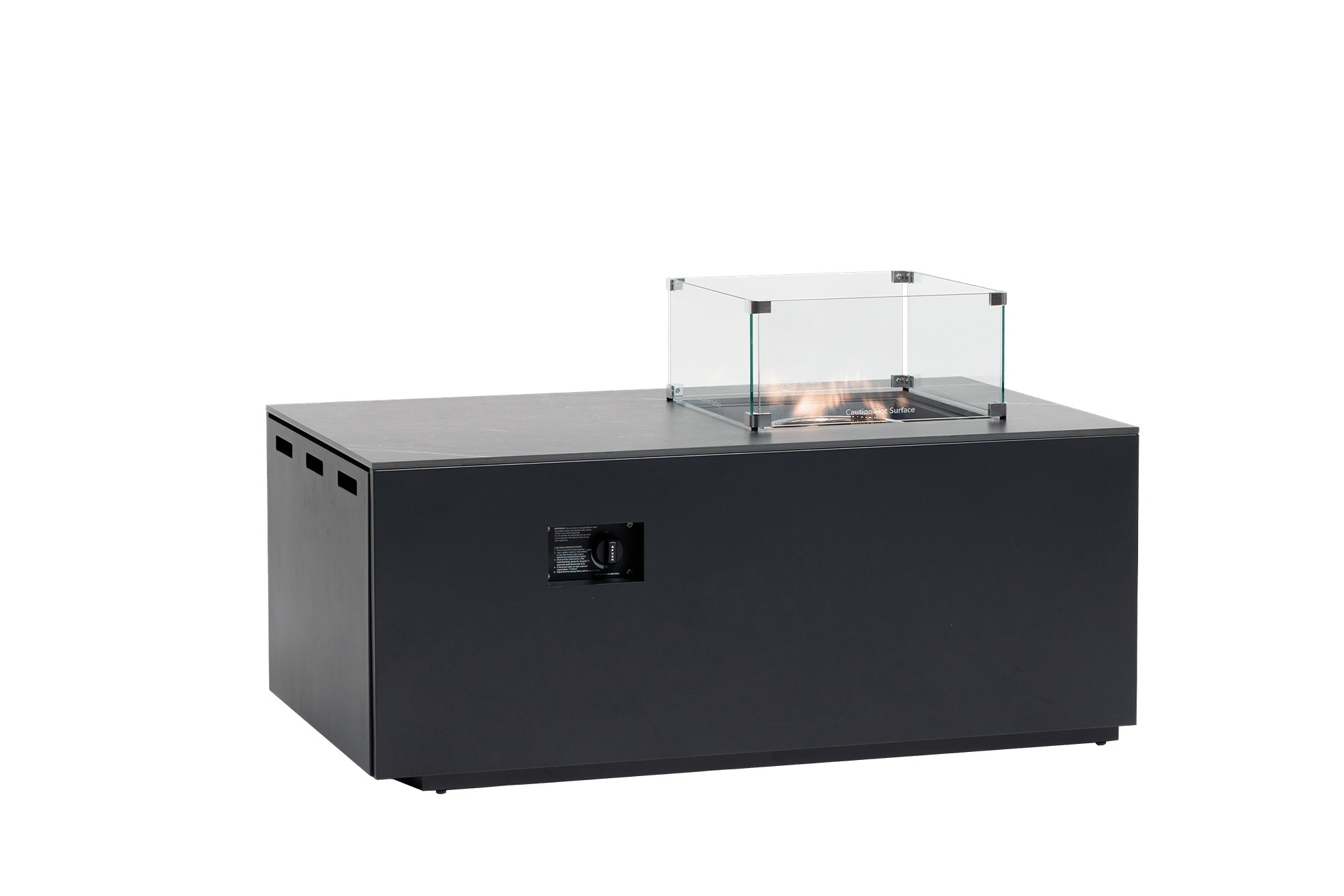 50" Rect. Sintered Stone-Top Fire Pit w/Lid