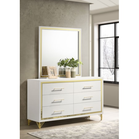 Lucia 6-drawer Dresser w/ Mirror