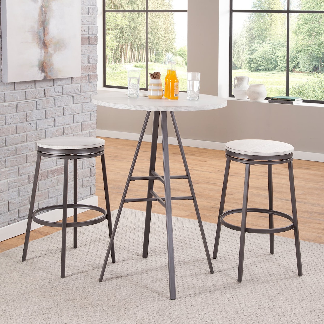 American Woodcrafters Metal Barstools Backless Barstool