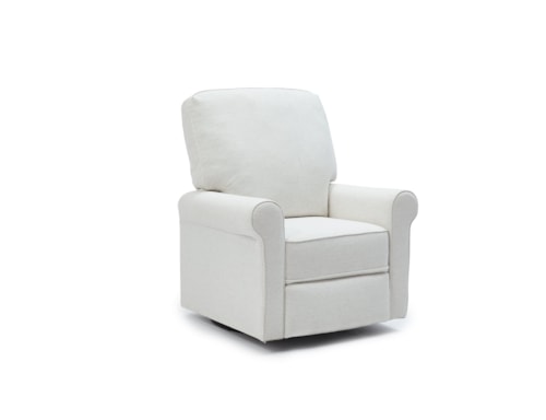 Transitional Manual Swivel Recliner with Rolled Arms