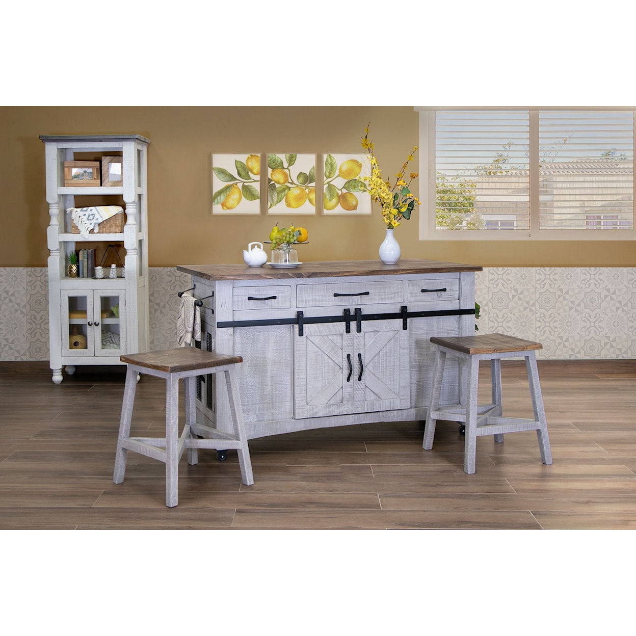 International Furniture Direct Pueblo Kitchen Island