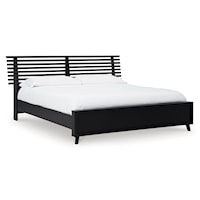Contemporary Queen Slat Panel Bed