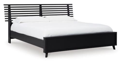 Contemporary Queen Slat Panel Bed