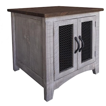 End Table with 2 Doors