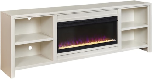 Contemporary 96" Fireplace Console with Wire Management