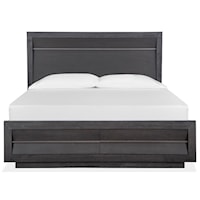 Contemporary King Bed with Metal Detail and Storage Footboard