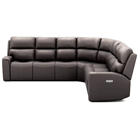 Casual 3-Piece Sectional Sofa with Power Headrest