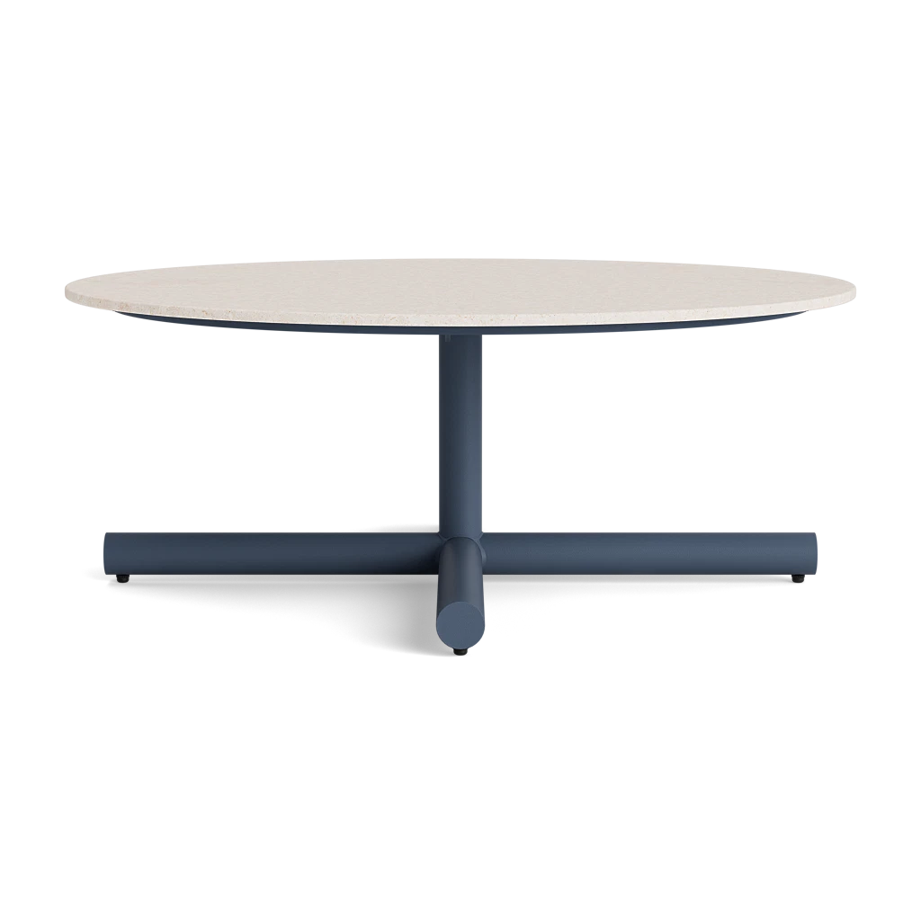 36" Stone-Top Pedestal Coffee Table