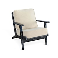 Mid-Century Modern Black Sand Accent Chair with Cushions
