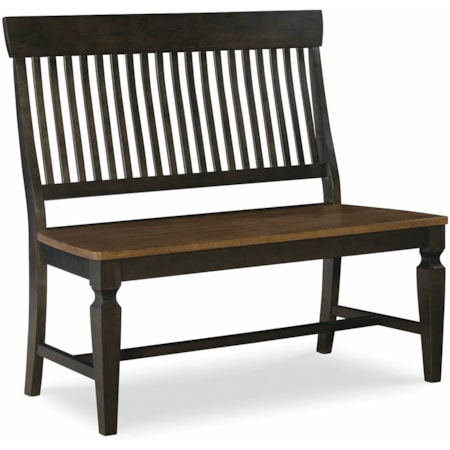 Slatback Bench in Hickory & Coal