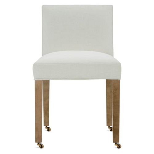 Contemporary Dining Chair with Casters and Upholstered Seat