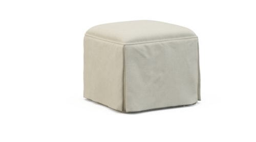 Transitional Small Skirted Ottoman