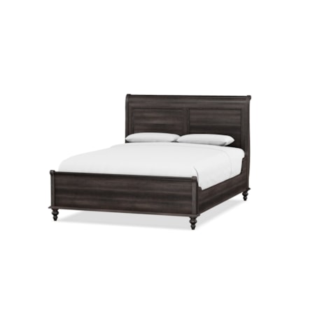 Queen Sleigh Bed with Low Footboard