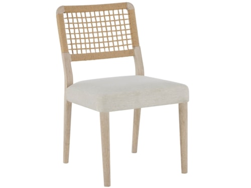 Coastal Dining Chair with Upholstered Seat