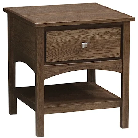 McMillan Transitional 1-Drawer End Table with Open Bottom Shelf