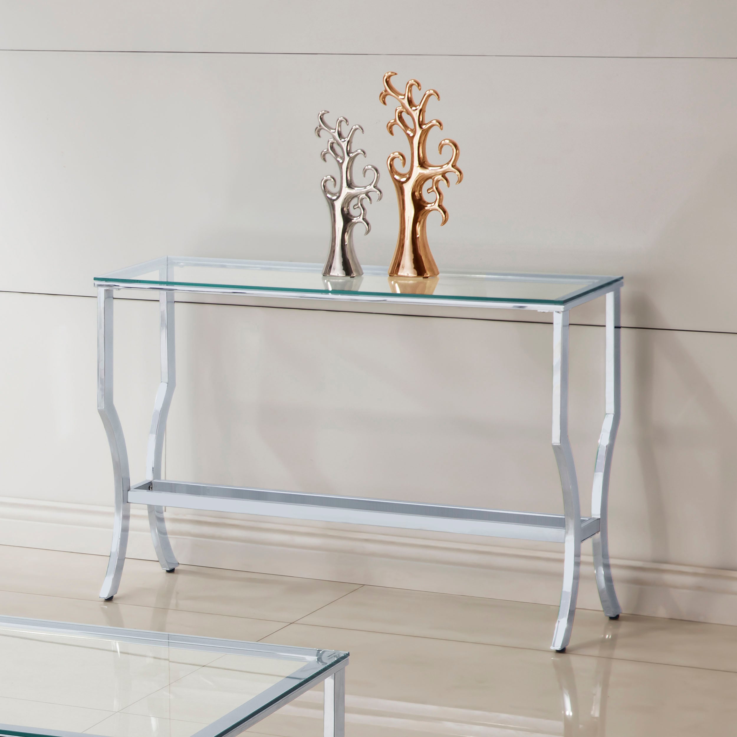 Saide Glass Top Console Table