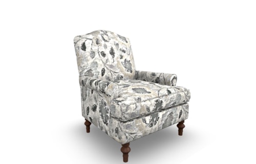 Casual Club Chair with Slight Camel Back