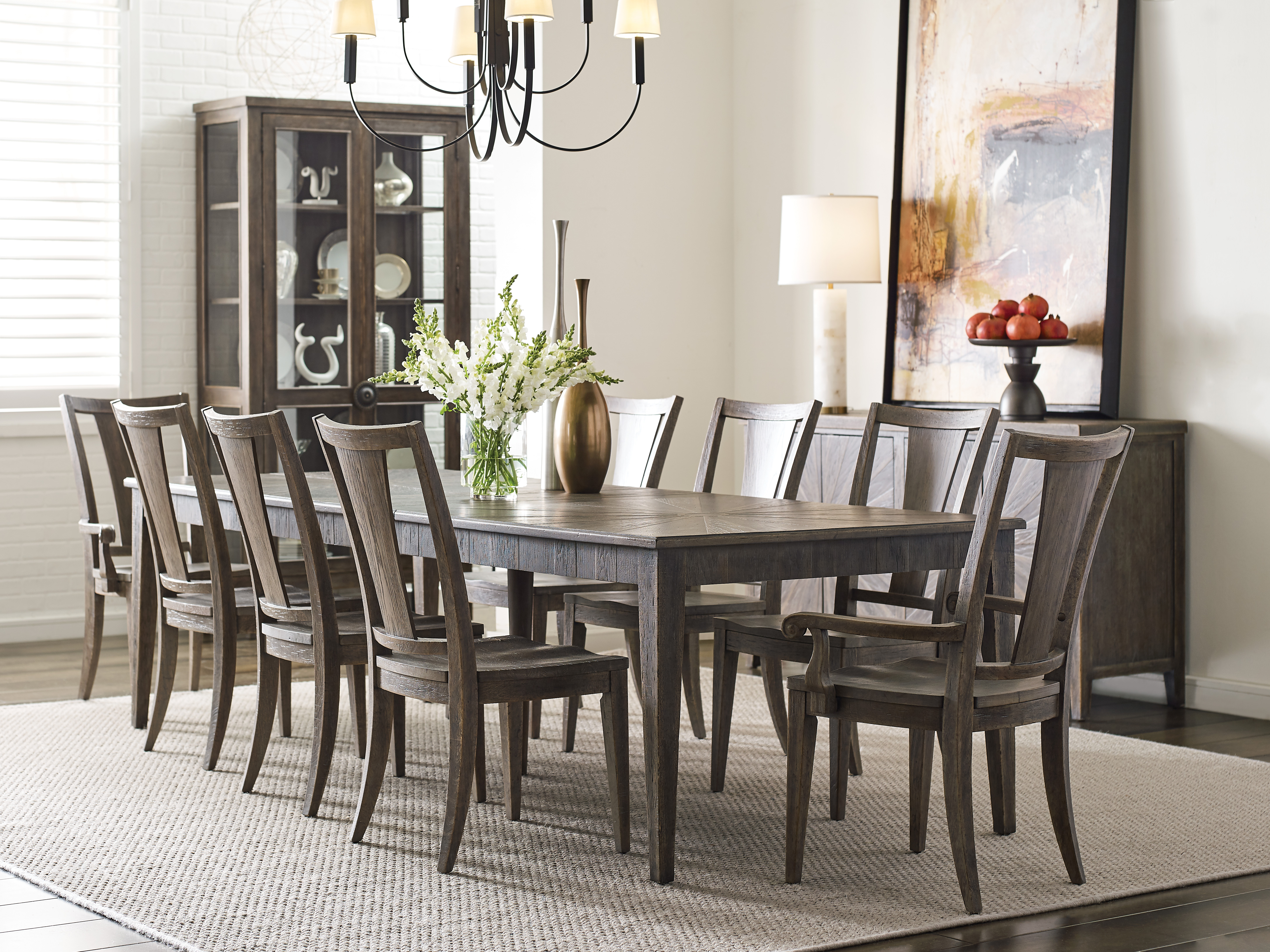 9 piece dining discount set with bench