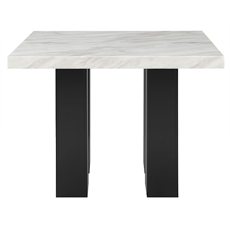 Contemporary Bar Table with White Faux Marble Top