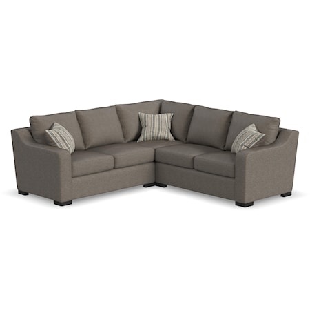 Casual L-Shaped Sectional with Sloped Arms