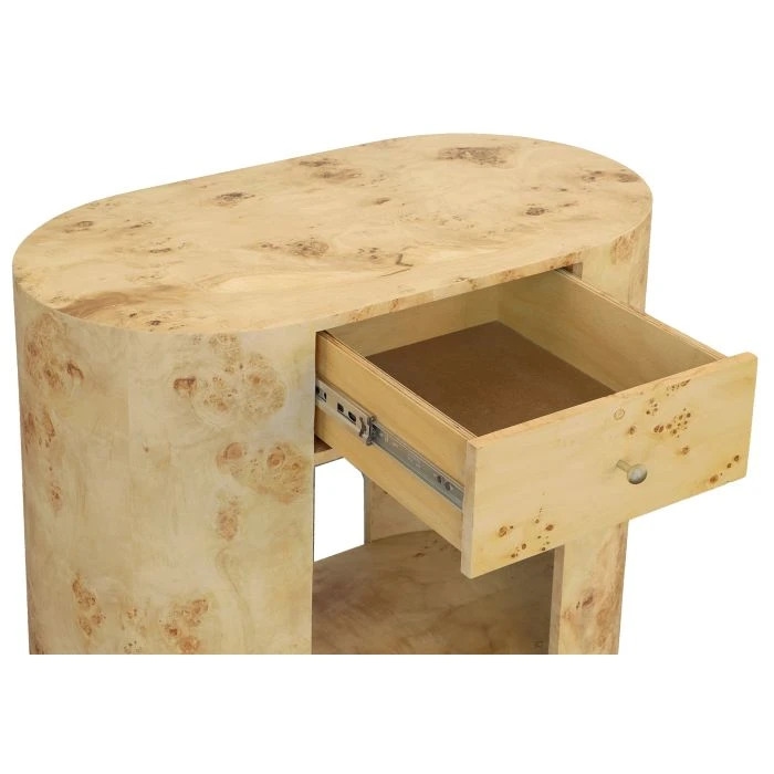 Oval End Table w/Drawer &amp; Lower Shelf