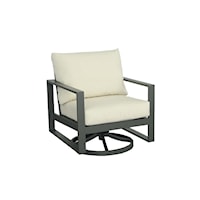 Contemporary Outdoor Swivel Chair with Metal Frame
