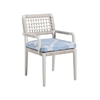 Outdoor Coastal Wicker Dining Arm Chair