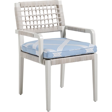 Outdoor Coastal Wicker Dining Arm Chair