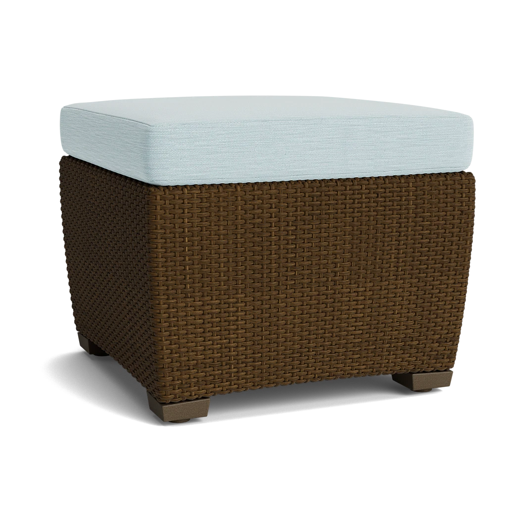 Cushioned Wicker Ottoman