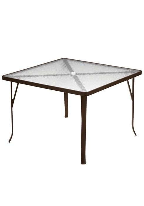 Acrylic 42" Square Dining Table with Umbrella Hole
