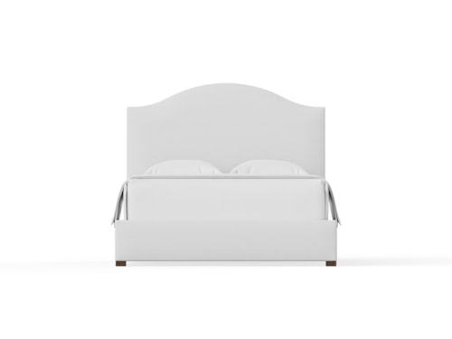 Transitional King Upholstered Bed with Arched Headboard