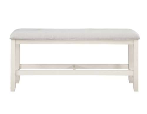 Farmhouse Counter-Height Dining Bench with Upholstered Seat