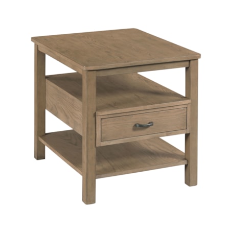 Rectangular Drawer End Table-Taupe
