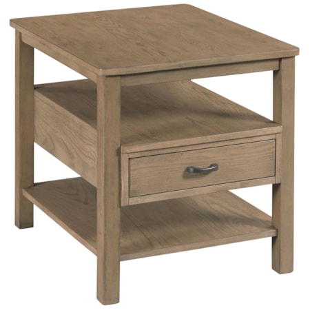 Rectangular Drawer End Table-Taupe