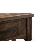 Mueblos International Dutton Farmhouse 2-Drawer Sofa Table with Open Shelf